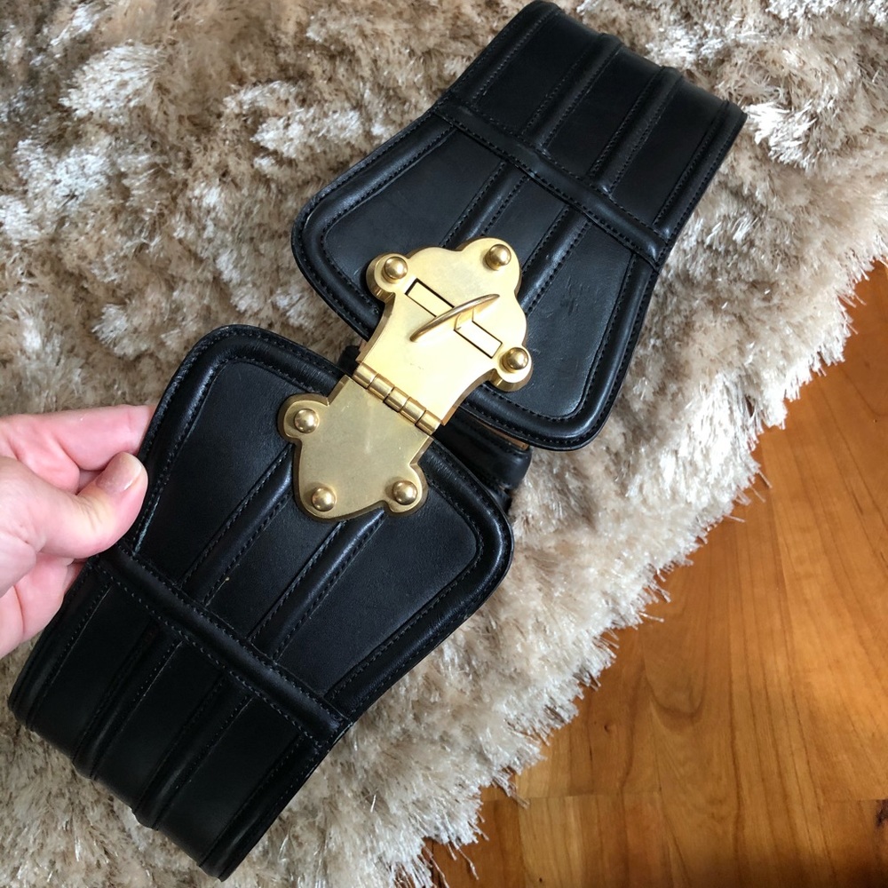 Tracy Reese black leather belt